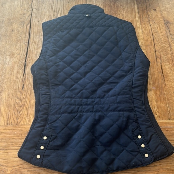 Zara Puffer Vest Women's Size XS Navy Blue Quilted Equestrian Pockets Fall - Picture 6 of 8